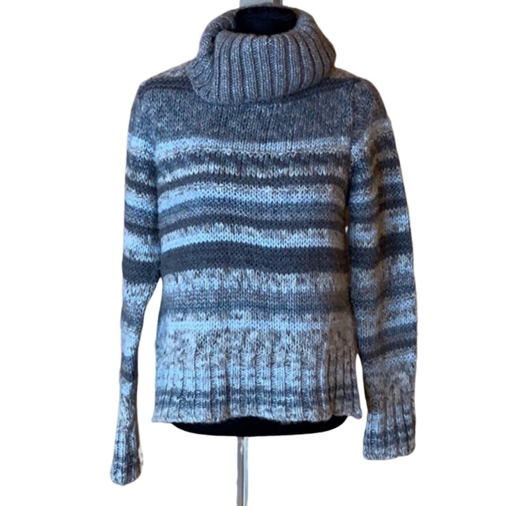 Elsamanda striped turtleneck sweater Wool and alpaca blend Size Large